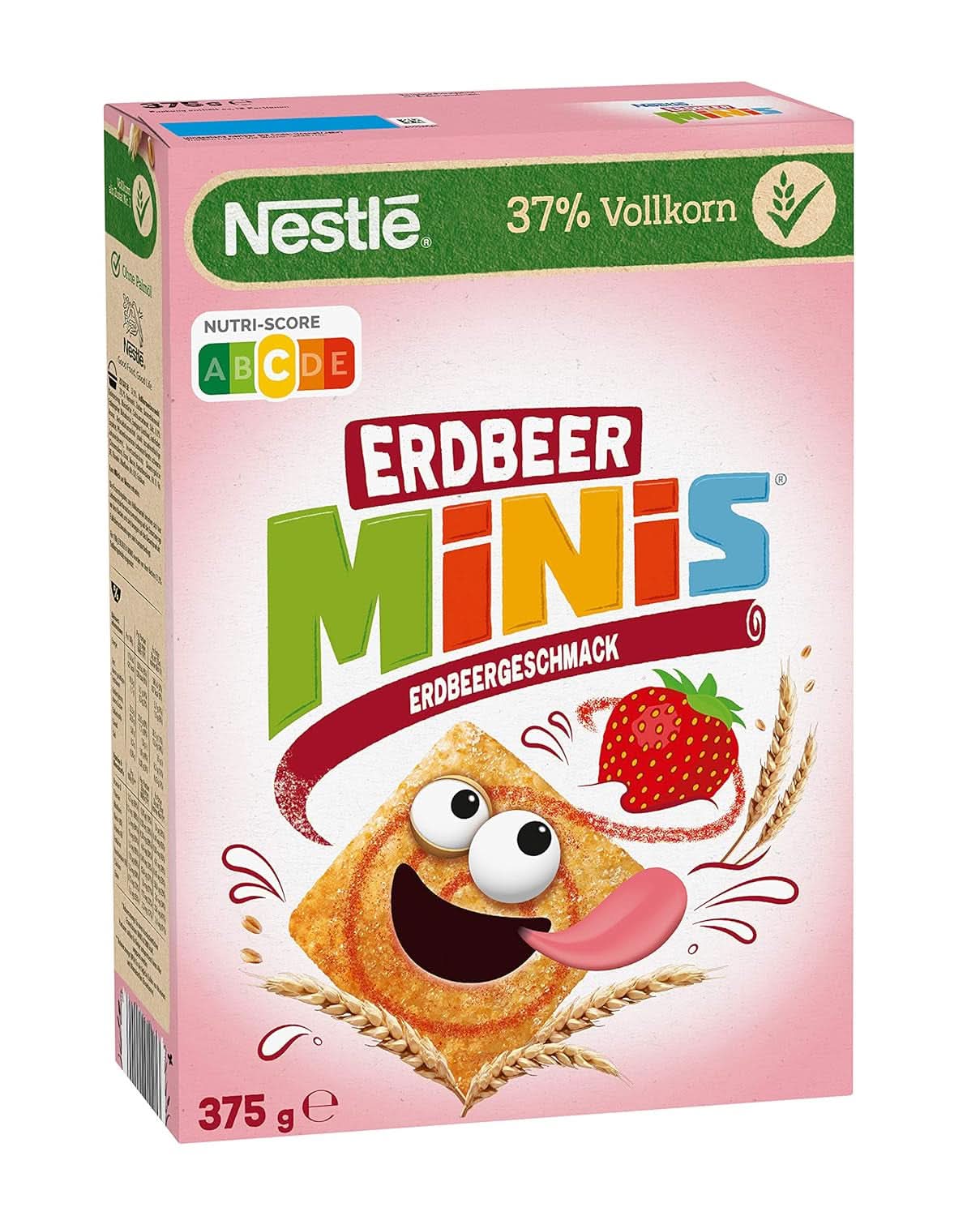 NESTLE Strawberry Minis, korn med jordbærsmag og fuldkornsmel, sæt 7 x 375 gram Cereals Naty Shop