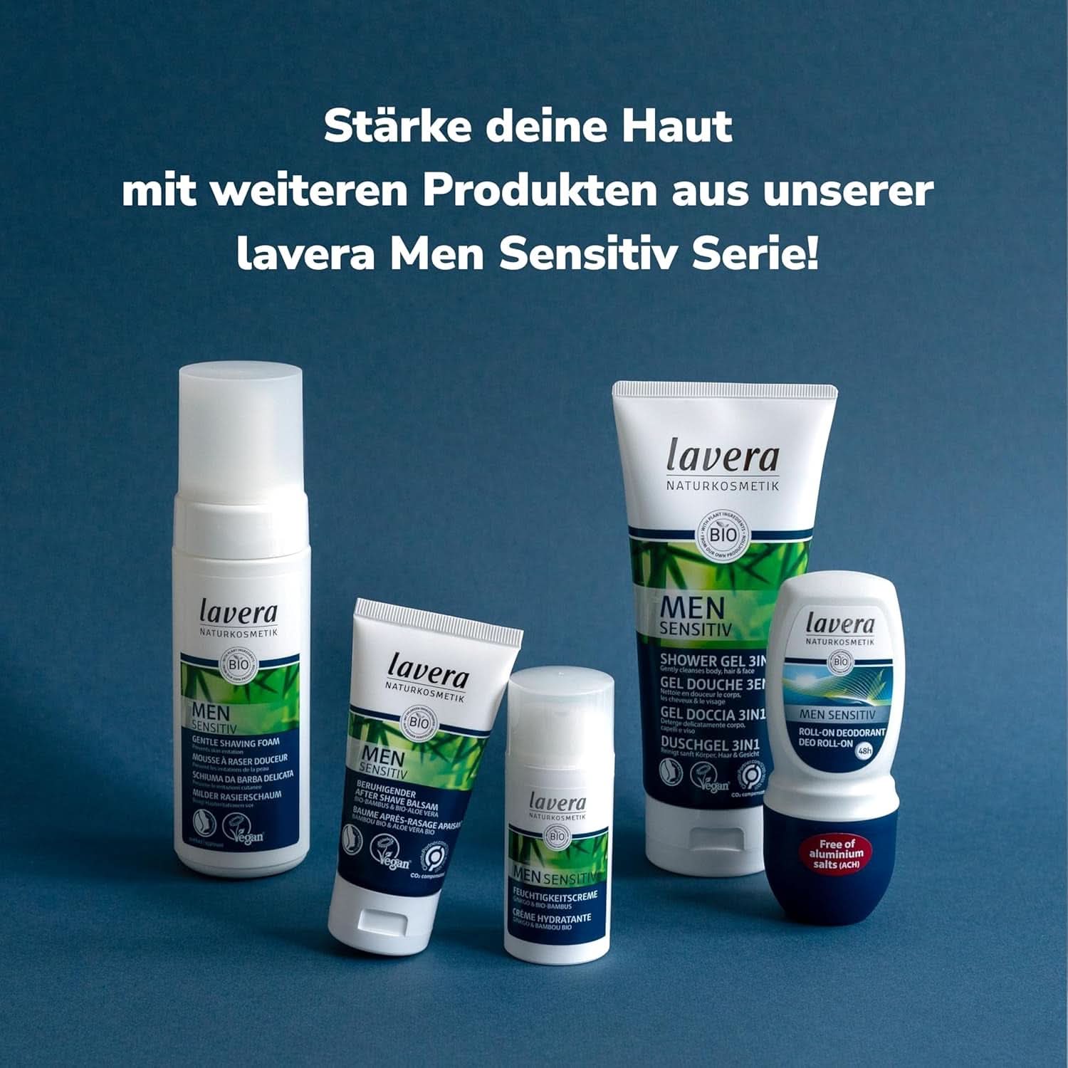 Lavera, Shower gel med økologisk bambus og guarana, 3 i 1, til hud, hår og ansigt, 200 ml Brusebad og bad Naty Shop