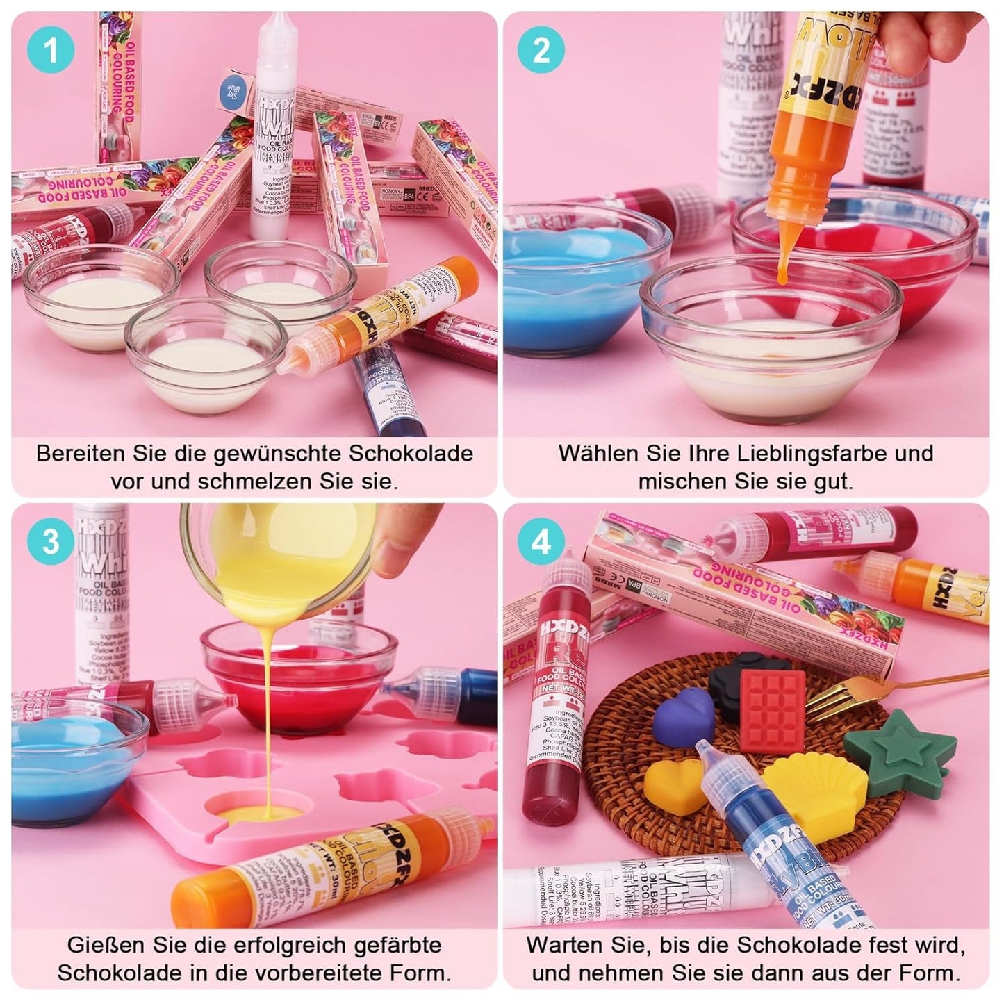 Fedtopløselig madfarve - 30 ml koncentreret oliebaseret madfarve til chokolade madfarvesæt til kagedekoration, fondant, smørcreme, bagning, håndværk (marineblå)