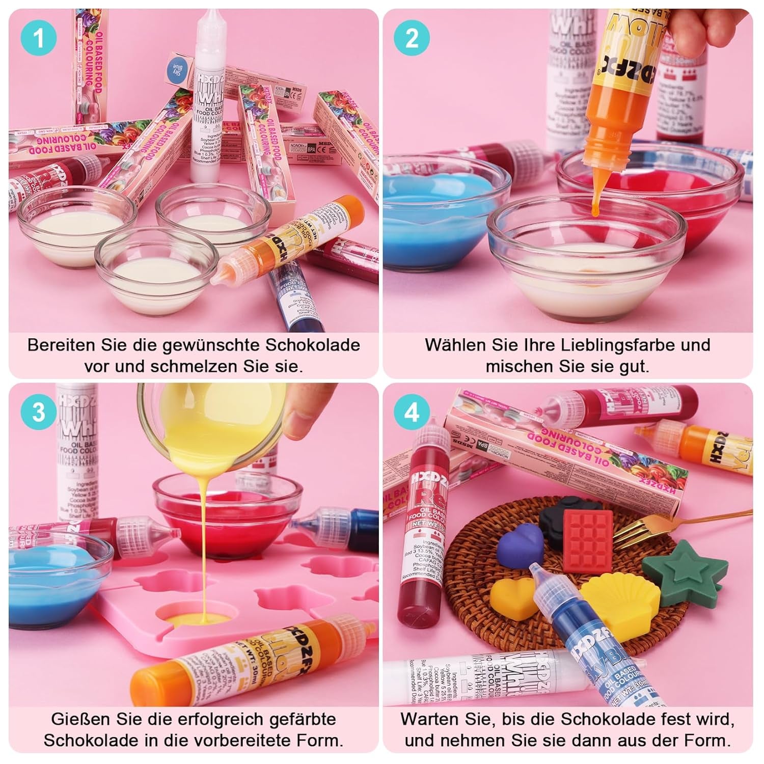 Fedtopløselig madfarve - 30 ml koncentreret oliebaseret madfarve til chokolade madfarvesæt til kagedekoration, fondant, smørcreme, bagning, håndværk (marineblå)