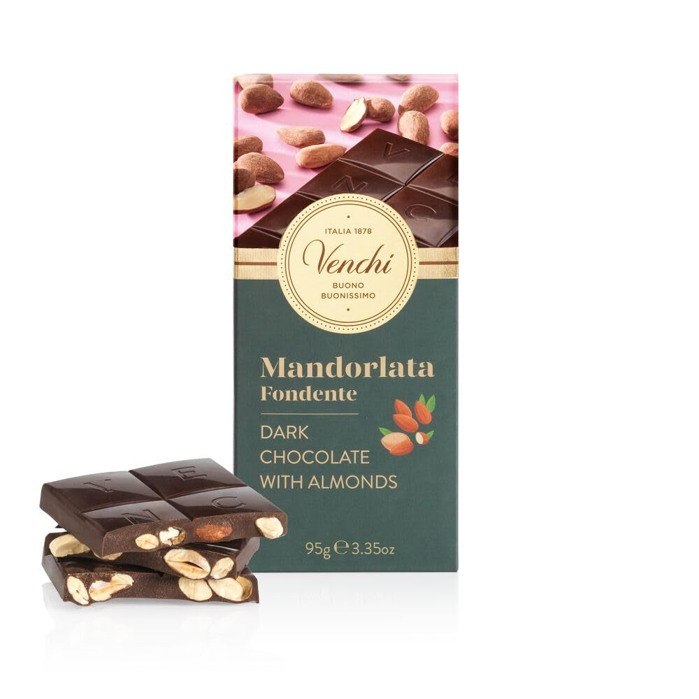 Venchi - Saltet hasselnøddebar, saltede hasselnødder, mandler og pistacienødder, 95 g, med "Piemonte-hasselnødder", glutenfri, ingen kunstige farver og ingen konserveringsmidler
