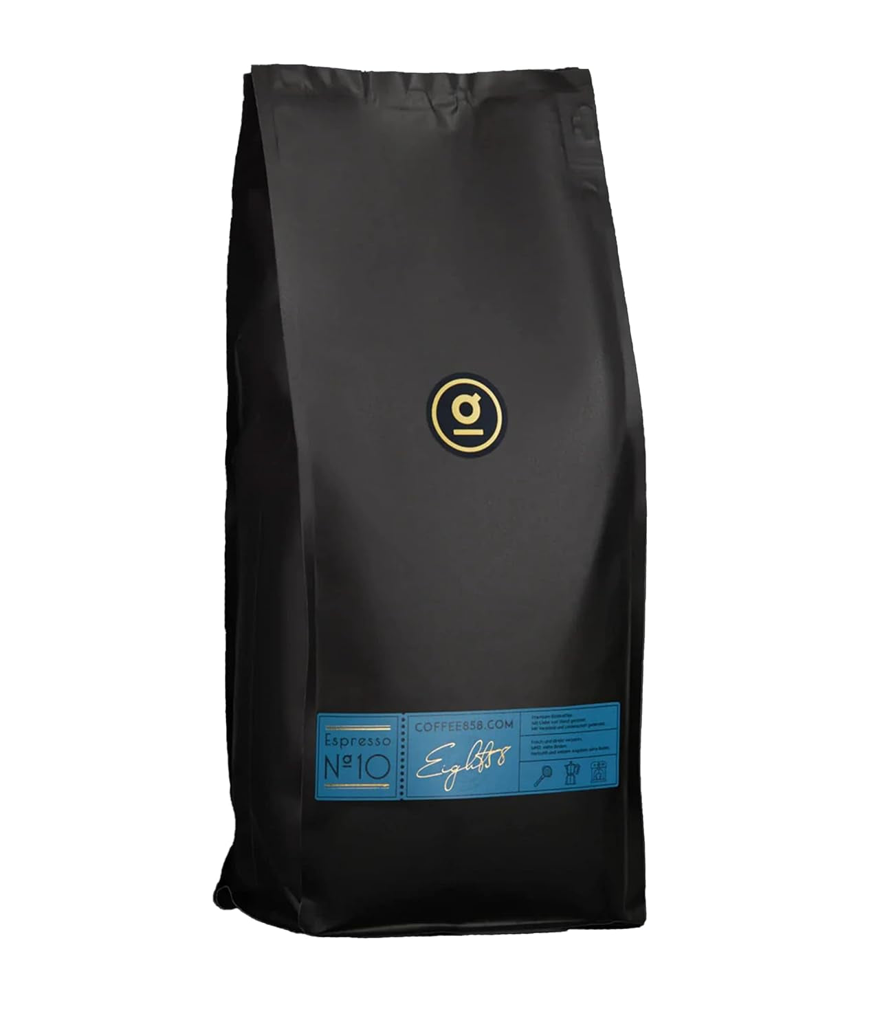 Espresso N°10 fra Coffee858 - Stærk og krydret espressoblanding, bestående af 70% Arabica bønner fra Brasilien og 30% Robusta (1000g)