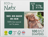 Eco Diapers Eco fra Naty Baby Eco Diapers - premium økologiske bleer, miljøvenlige, lavet af plantebaserede materialer, ideel til følsom babyhud (størrelse 5 - 80 stk.)