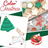 Scrapcooking - Sæt med 3 julemadsfarve i pulverform - rød, grøn, guld - spiselig madfarve til bagning, kager, småkager, kager, dej, fondant - julepynt - 4018