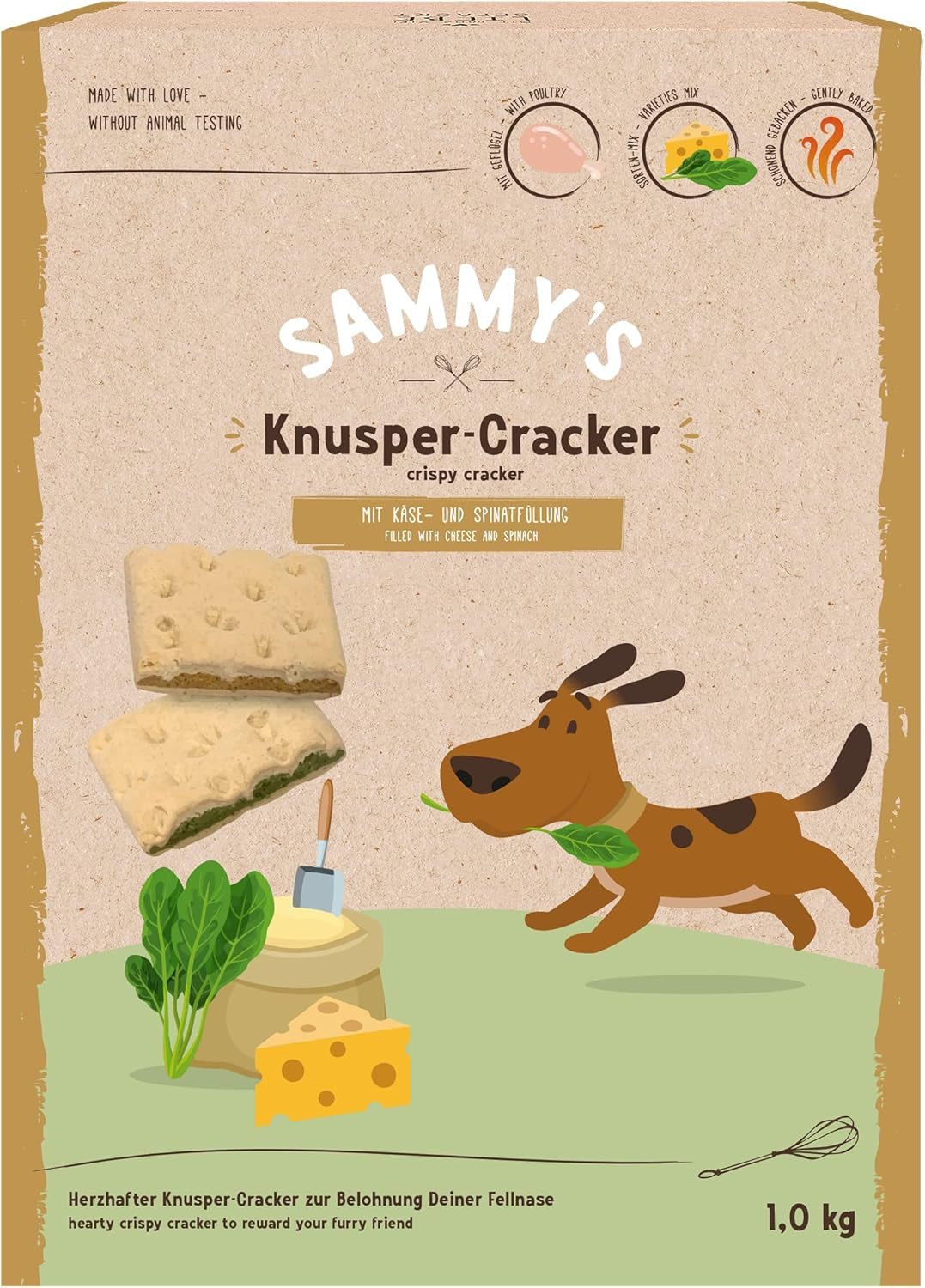 Sammys müsli-mønter | Sprøde bagte snacks til hunde | 5 kornmüsli-mønter til din store lodne ven (30 kg+) | 1 kg