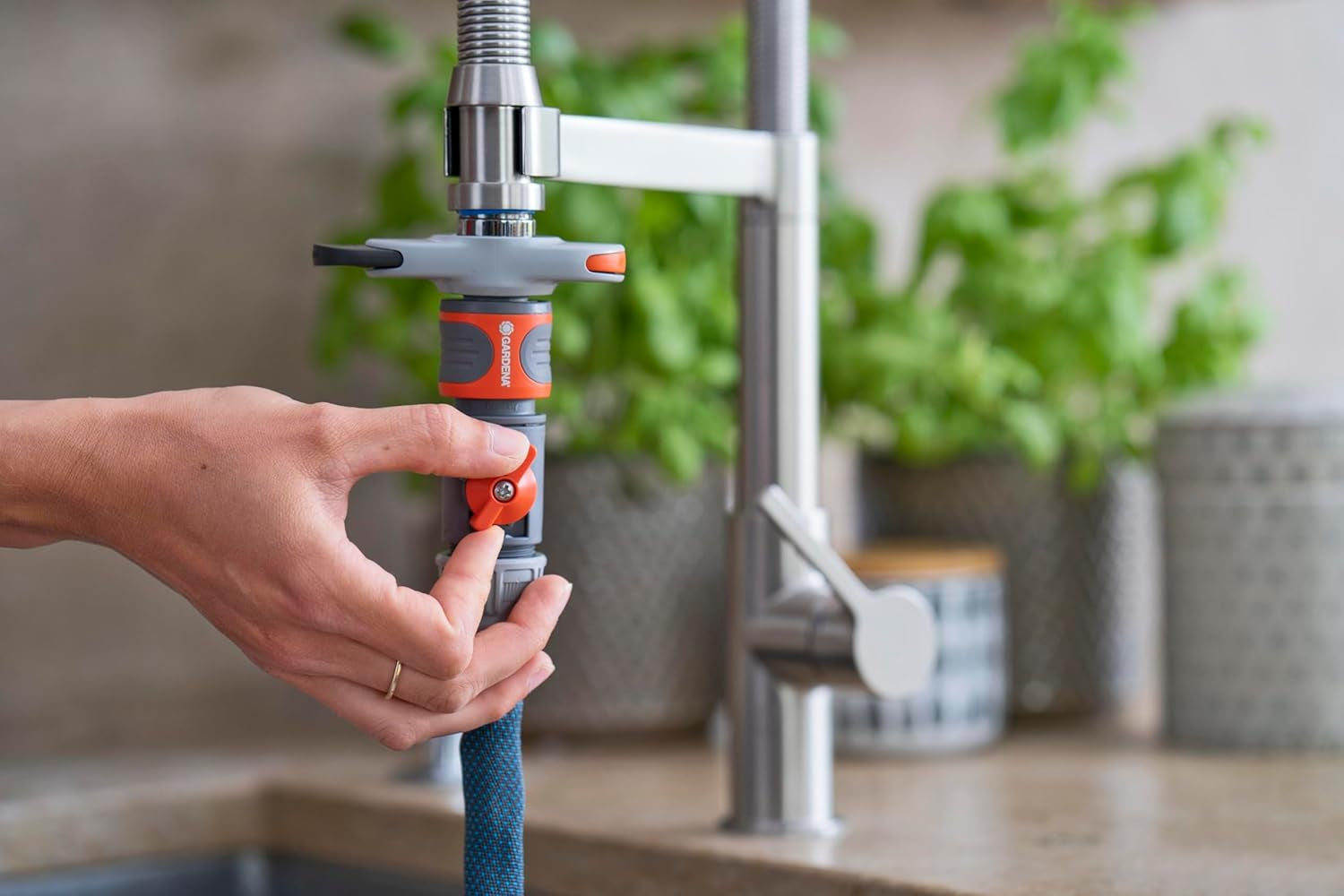 Tekstilslange Gardena Liano Xtreme 1/2", sæt 10 meter + indendørs adapter