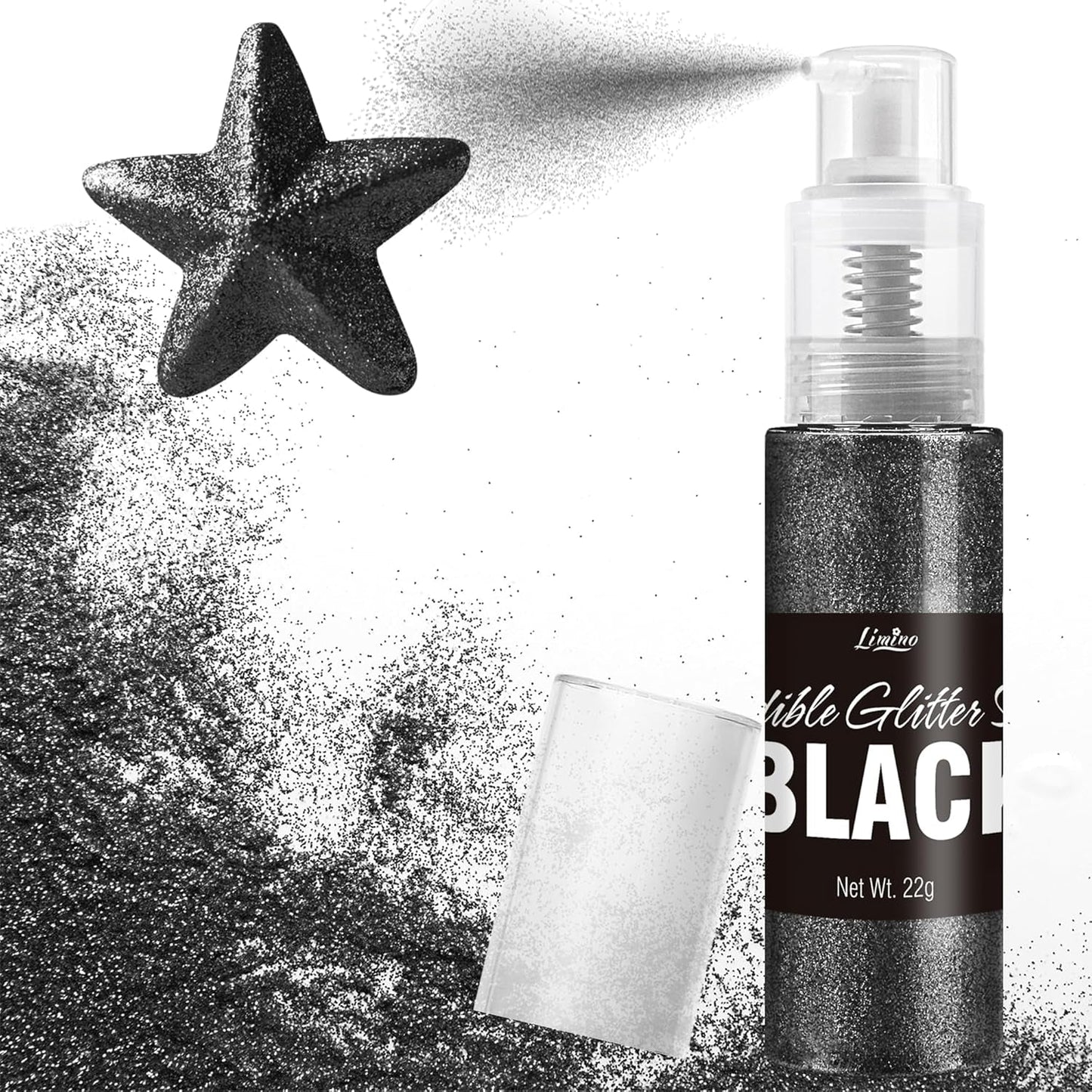 Spiselig glitterspray - 22G spiselig glitter, spiseligt glitterpulver til drinks, kagepynt, macarons - madfarve glitterpulver, spiseligt glitter til cocktails, muffins (pink)