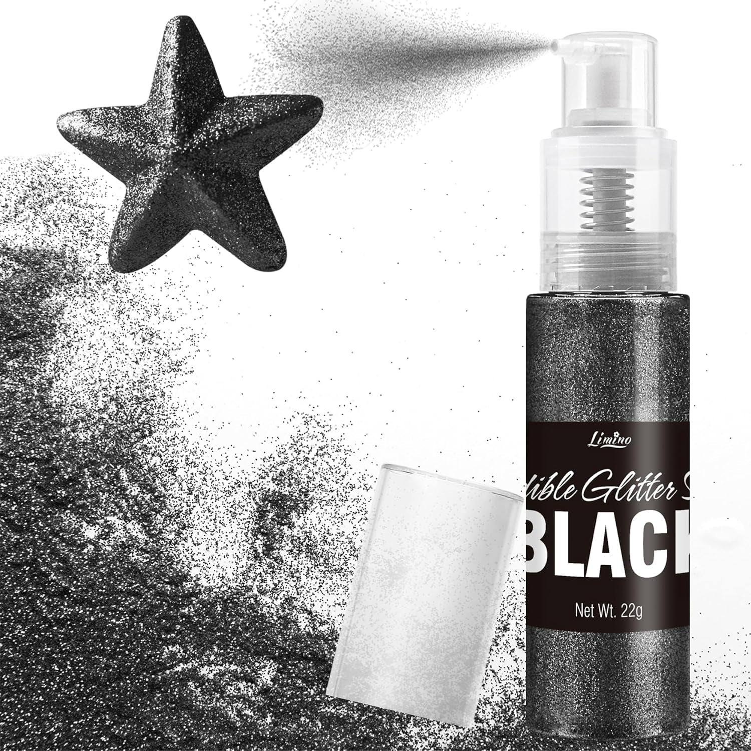 Spiselig glitterspray - 22G spiselig glitter, spiseligt glitterpulver til drinks, kagepynt, macarons - madfarve glitterpulver, spiseligt glitter til cocktails, muffins (pink)