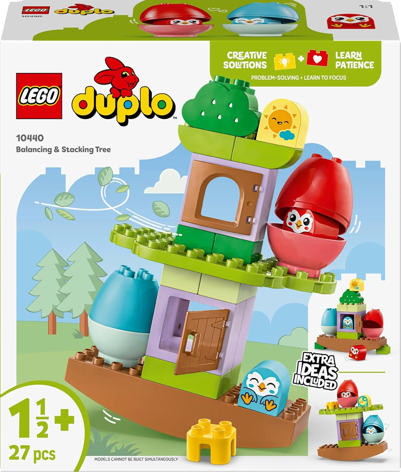 LEGO DUPLO træ til balancering og stabling, udviklingslegetøj, byggesæt til børn fra 18 måneder, kreativt legetøj til børn, pædagogisk legetøj med 2 legetøjsfugle 10440 Byggesæt Besuche den LEGO-Store