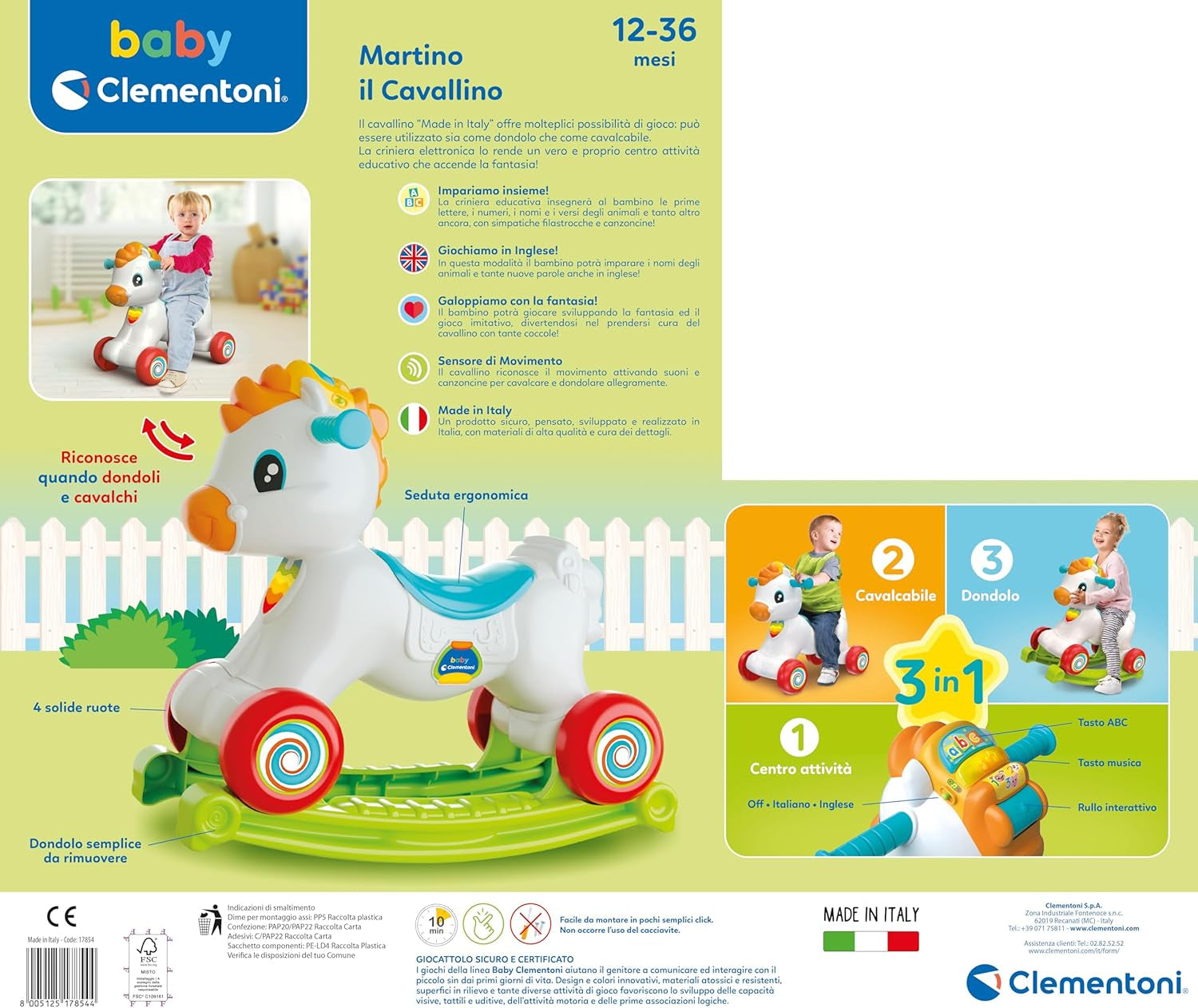 Clementoni - Første skridt, Multicolor, 17854 Jucarii Bebe Naty Shop