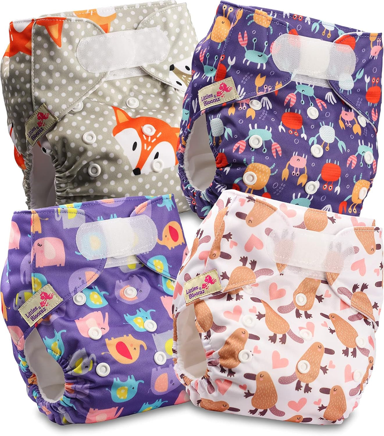 Littles og Bloomz genanvendelig ble FLV2-0602, standard krog og løkke lukning, 6 bleer