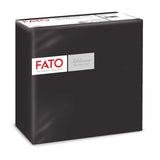 Fato - Tørre papirservietter, Airlaid, stofeffekt, pakke med 50 servietter, størrelse 40X40 foldet i 4, farve sort