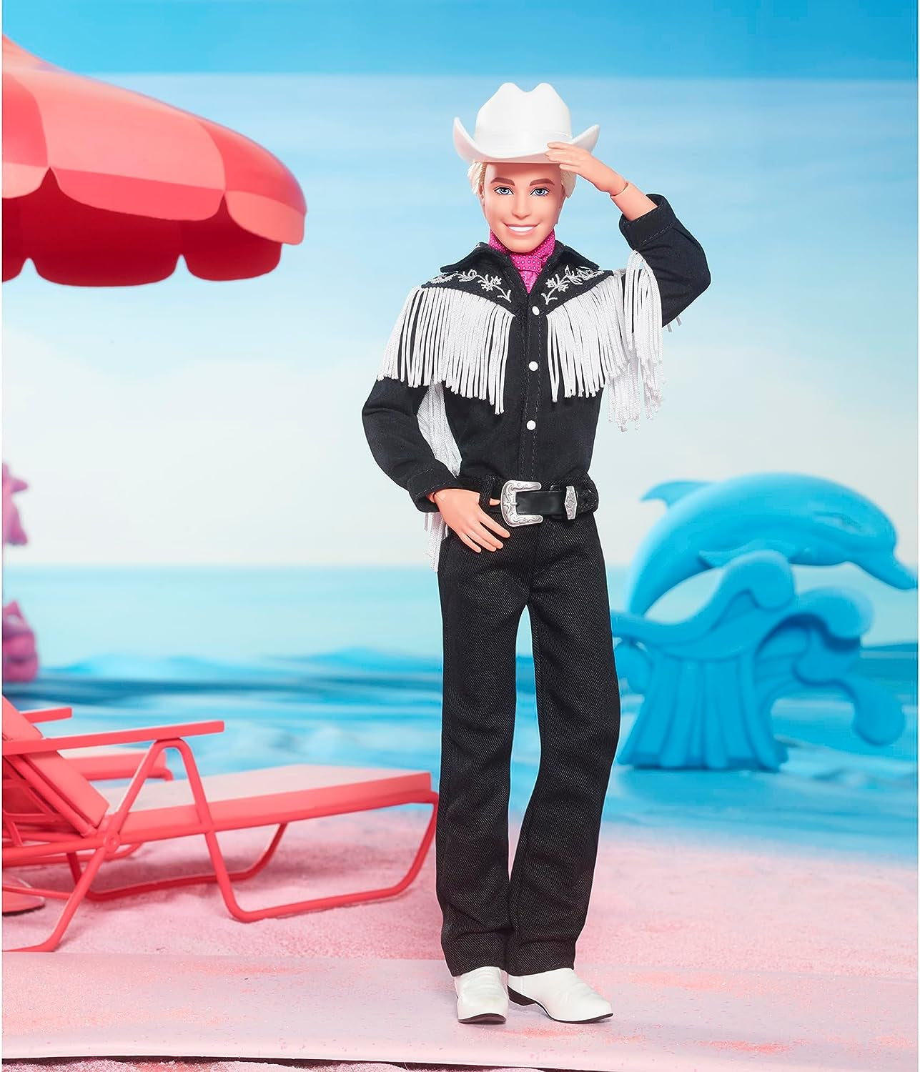 BARBIE the MOVIE Ken - samlerdukke i vestligt outfit, vintage skjorte, cowboyhat, hvide støvler fra filmen for 3 år og opefter, HRF30 Naty Shop Dolls