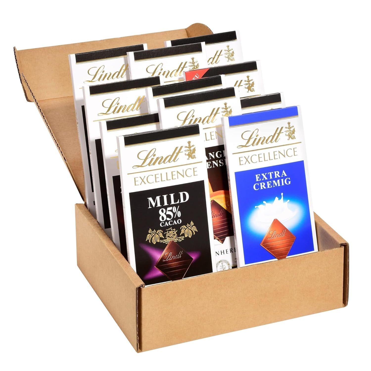 Lindt Chokolade Praline Gavesæt | 477g | 5 æsker Lindt-praliner i varianterne: Exquisite, Mini Praline, LINDOR Gift, Small Thank You, From the Heart | Praline gave | Chokolade gave