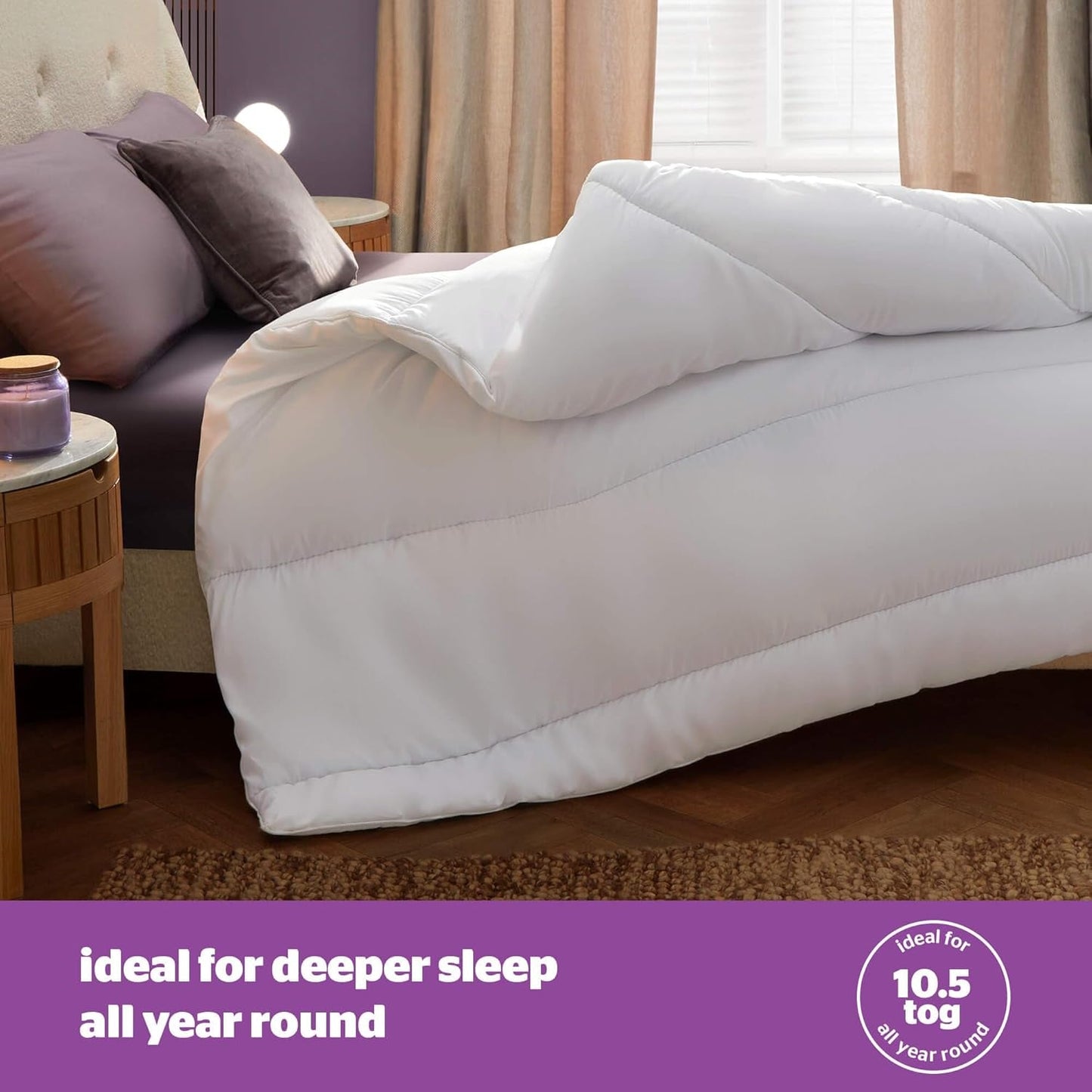 Silentnight Deep Sleep quilt, hvid, mikrofiber, hvid, enkeltseng Dyner og dyner Naty Shop