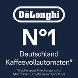 De'Longhi Magnifica Evo Next - Perfetto fuldautomatisk espressor med LatteCrema mælkeskummer, 13 One-Touch-drikke, kaffe- og cappuccinomaskine, farveberøringsskærm, Titanium (ECAM312.80.TB)