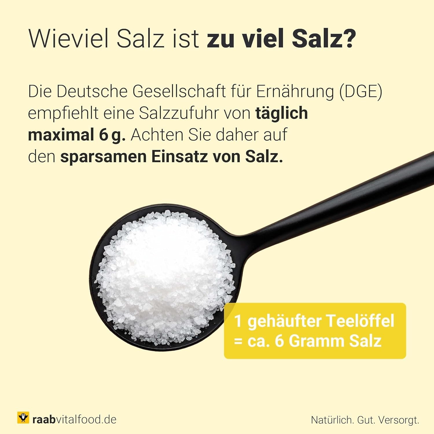 Raab Vitalfood Kalium salt-Mischung, Mineralsalzmischung med 66,7% Natriumchlorid (Kochsalz) og 33% Kaliumchlorid, Kalium trægt zur Aufrechterhaltung eines normalen Blutdruck bei (1 x 200 g dosis)