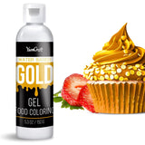 Gel-madfarve - højkoncentreret gel-madfarve til kager, bagning, påskeæg, drikkevarer - Sukkerfri madfarve til fondant, glasur, slim, kagepynt (rød fløjl, 150 g)