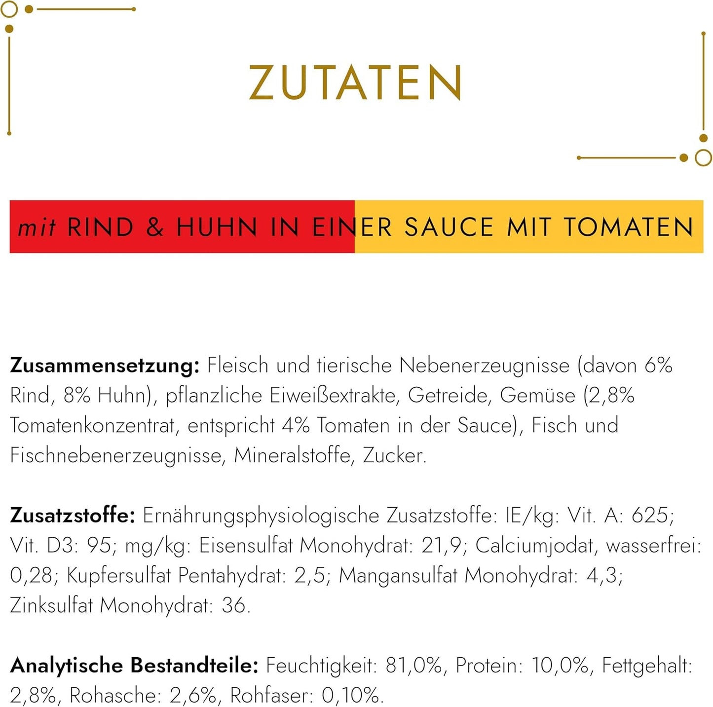 Gourmet Gold Délicatesse en Sauce Oksekød og kylling våd kattefoder, pakke med 12 (12 x 85 g)
