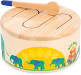 Janod - Gioia Tromme - FSC trætromme + tromme - Rollespil og tidlig musikalsk uddannelse - Akvarel - Fra 18 måneder, J07650 Bebe Toys Naty Shop
