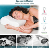 Nakkestøtte Højdejusterbar Memory Foam pude Ortopædisk og ergonomisk sengepude Nakkesmertelindrende pude Nakkestøtte og anti-snorken vaskbar polyes. Kasket Cervikal ortopædiske puder Naty Shop