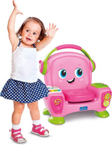 Clementoni 17755 Syngende lænestol med lyserød lyd og dans - interaktiv og multifunktionel lænestol til børn på italiensk, legetøj 1 år - Made in Italy, flerfarvet Toys Bebe Naty Shop
