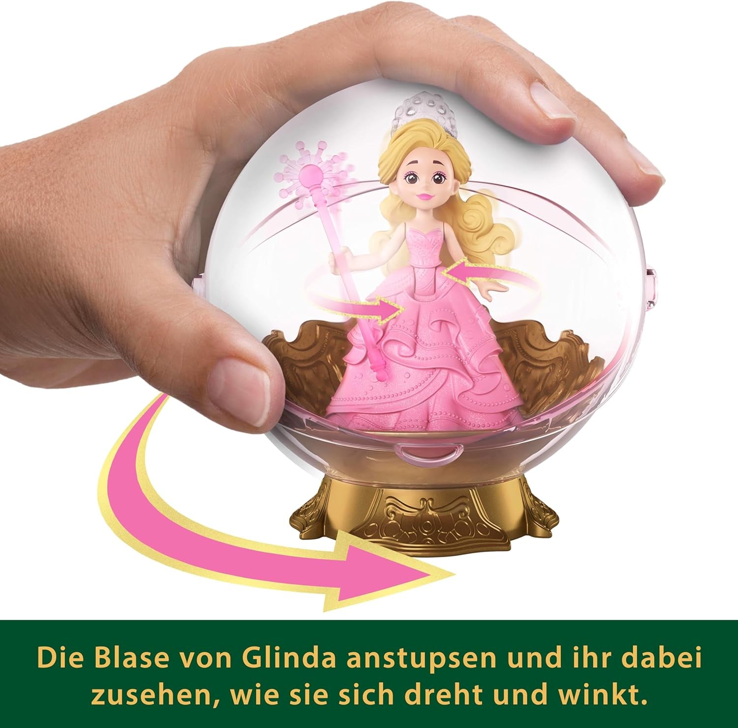 Mattel Universal Pictures Evil Glinda Floating Bubble, Familiar Movie Inspired Glinda Mini Doll and Vehicle Playset, JFM25, [Multicolor]