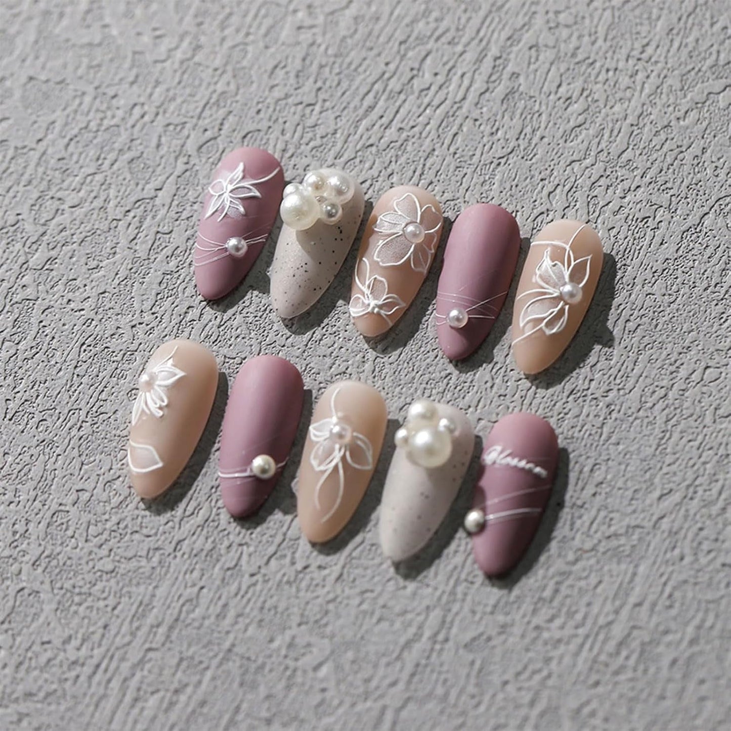JMEOWIO 3D Nagelsticker Weiße Blumen Nail Art Sticker Selbstklebend Nagelaufkleber 5D Stereoskopisk Dekoration Nageldesign Tilbehør 1 Blatt