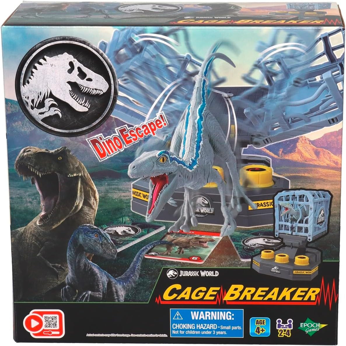 EPOCH-spil, Jurassic World - Cage Breaker, 7523, dinosaurlegetøj, brætspil til børn fra 4 år og opefter