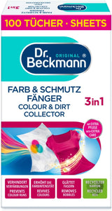 Dr. Beckmann Color & Dirt Catcher Advanced| Langvarig farvebeskyttelse| Med mikrofiber og farvefangende molekyler for glans | 100 Naty Shop klude