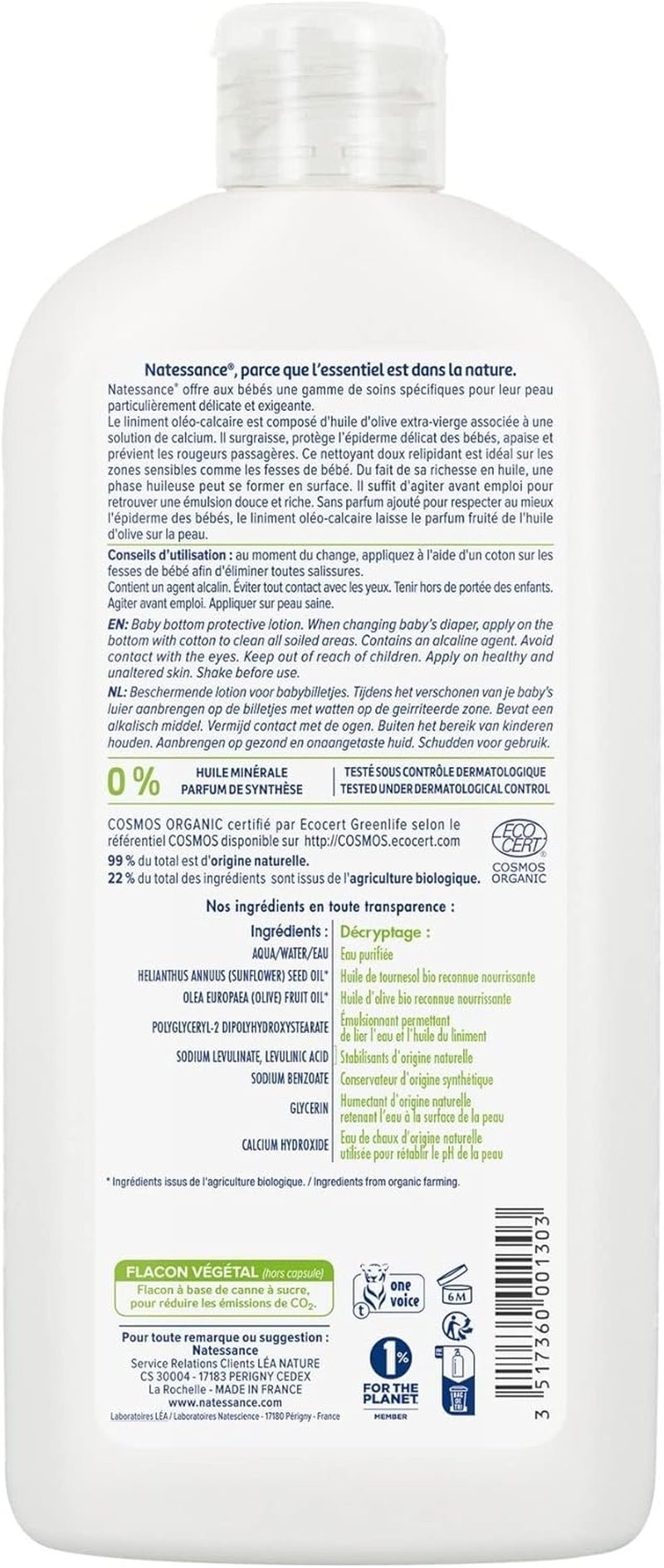 Bébé naturel oléoliniment 500 ml Børn - Bad og hudpleje Naty Shop