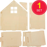 Baker Ross FN199 Byg dit eget trædukkehus - 1 stykke dukkehusbyggesæt til børn Craft Kit