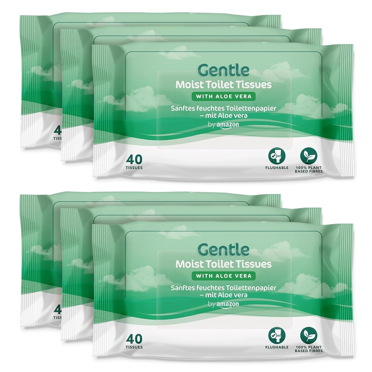 Af Amazon Blødt, vådt, lugtfrit, fint absorberende, uparfumeret toiletpapir, 240 count (6 pakker af 40 Count) (tidligere Presto Brand!)