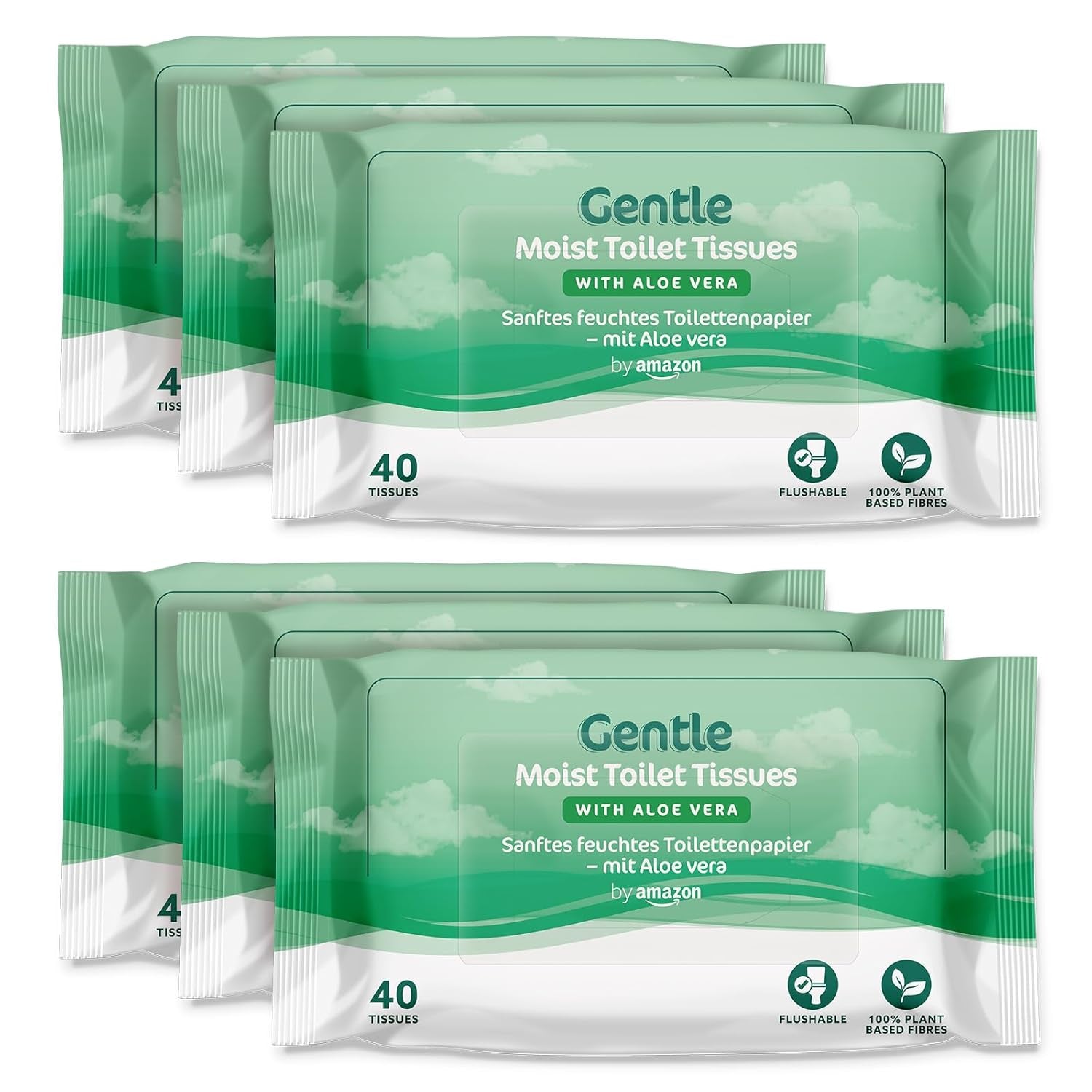 Af Amazon Blødt, vådt, lugtfrit, fint absorberende, uparfumeret toiletpapir, 240 count (6 pakker af 40 Count) (tidligere Presto Brand!)