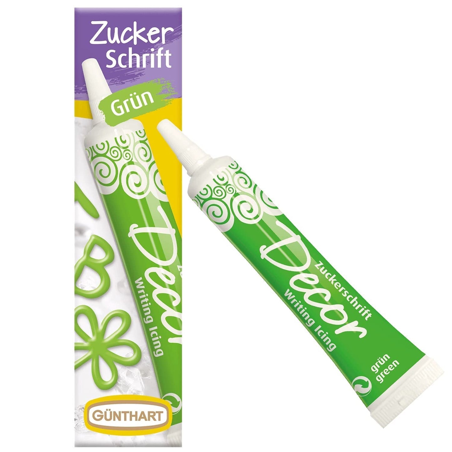 Günthart Backdecor 25 g Sukker med bogstaver GULD Til alle desserter i gylden farve Lavet af sukker til smukke bogstaver og designs, 1 pakke (25 g)