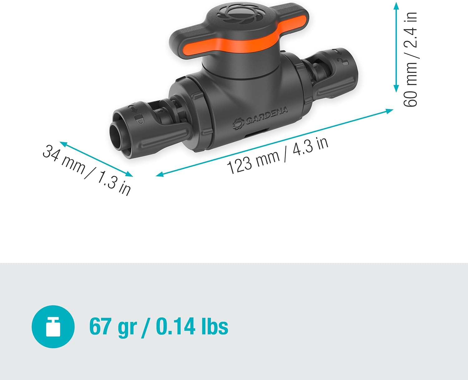 Gardena Micro-Drip-System regulerings- og afspærringsventil 13 mm (1/2 tomme): Enkel afspærring af rør og kontinuerlig regulering af vandgennemstrømning, tilbehør til udlægning af dryprør (13207-20)