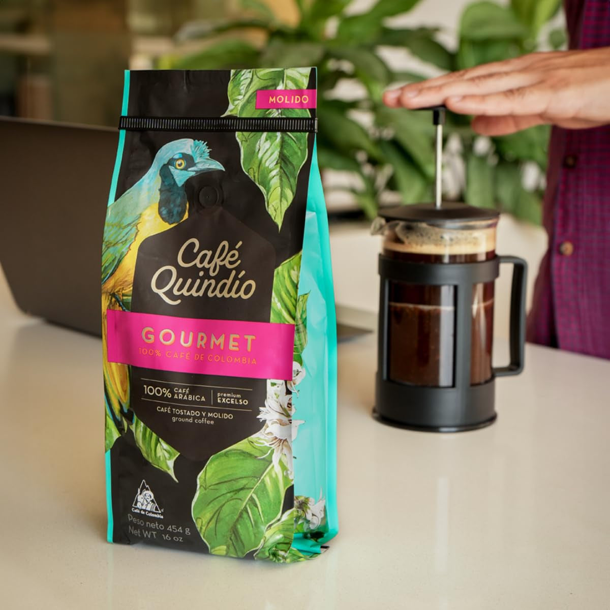 Cafe Quindio Gourmet - Special kaffe - 100% Arabica kaffebønner, Colombia, 250 g - ideel til portafiltermaskiner, fuldautomatiske maskiner, filterkaffe eller fransk presse