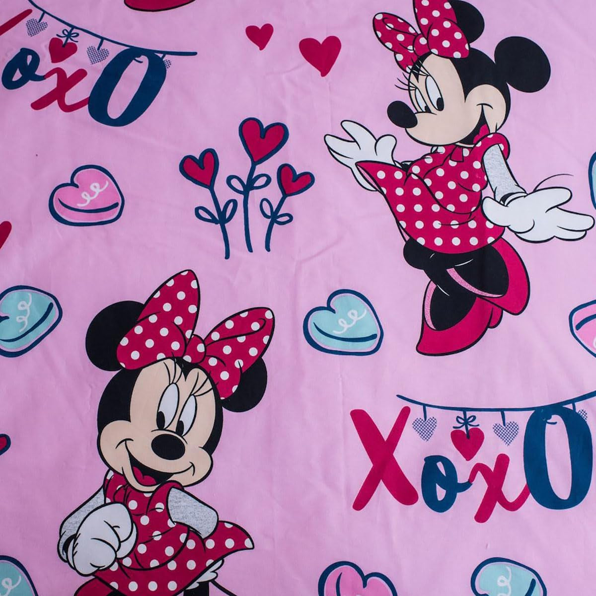 Disney Sengetøj, Minnie Mouse Pink Baby, 100 % bomuld Sengetøj med lynlås - Kids Naty Shop
