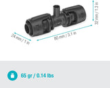 Gardena Micro-Drip-System T-stykke til sprøjtedyser: Forbindelse mellem 13 mm rør og en sprøjtedyse, automatisk plantevanding, hurtig og nem tilslutningsteknologi, genanvendelig (13206-20)