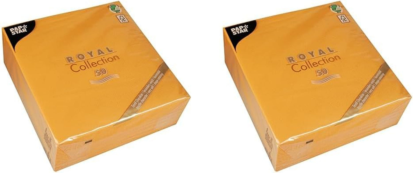 Papstar, 50 servietter "ROYAL Collection" 1/4 fold 40 Cm X 40 Cm orange, #82219