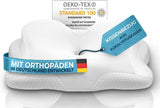 Ortopædisk pude [Innovationspris for ergonomi nomineret] Nakkesmertepude lavet af memoryskum | Nakkestøttepude Ergonomisk nakkerullesidesovepude Grå cervikal ortopædiske puder Naty Shop Hvid Kissenbezug [Version:Allrounder]