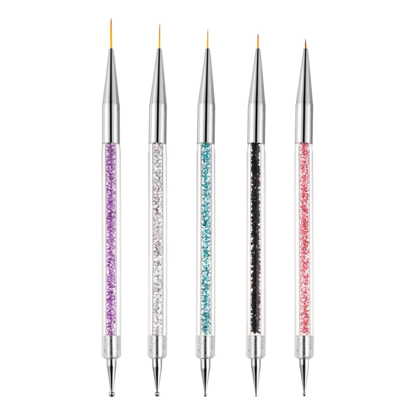 Sularpek Nail Art Pinsel, 5 Stück Nageldesign Pinsel, Nail Art Dotting Tools, Nail Art Liner-Pinsel, Zum Herstellen Von Nagellack, Punktieren, Feinmalerei, DIY