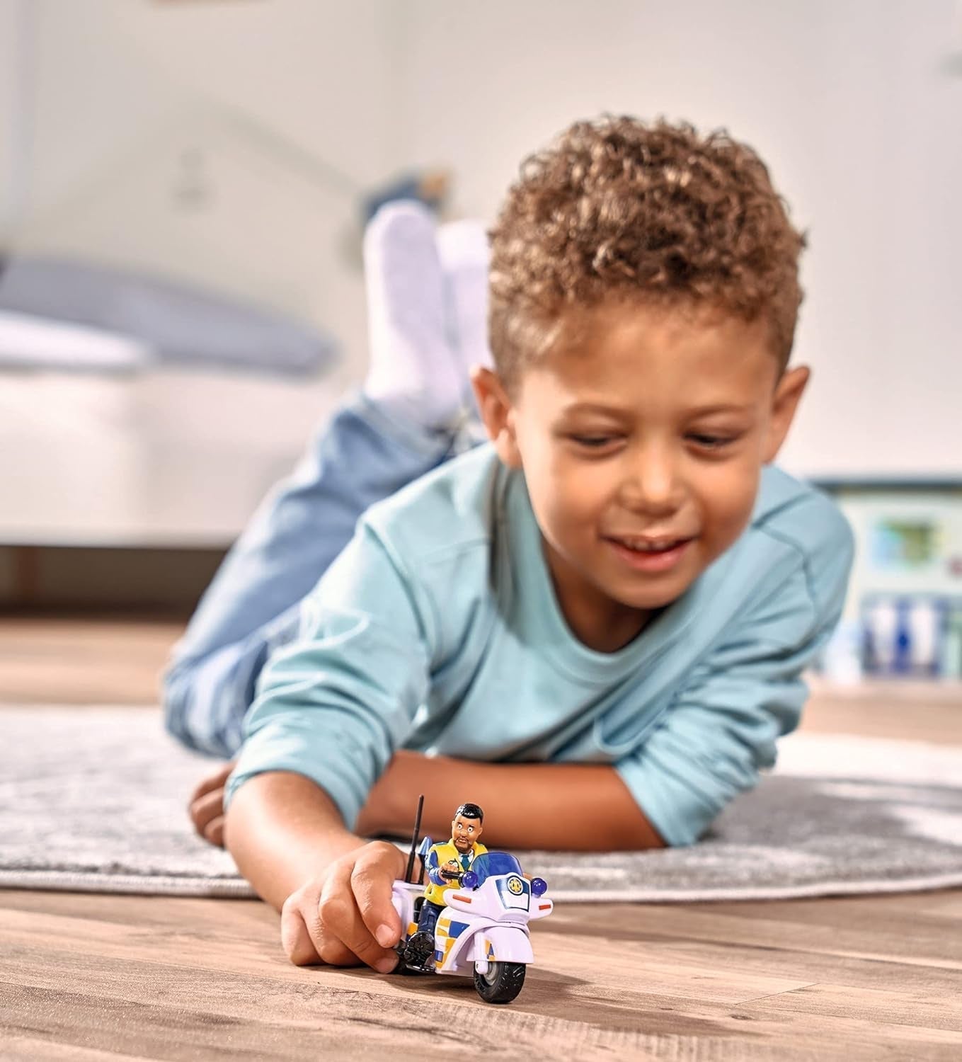 Simba 109251092 - Politimotorcykel Brandmand Sam, Med Malcolm-figur, Med tilbehør, Sæson 12, Fra 3 år Actionfigurer Naty Shop