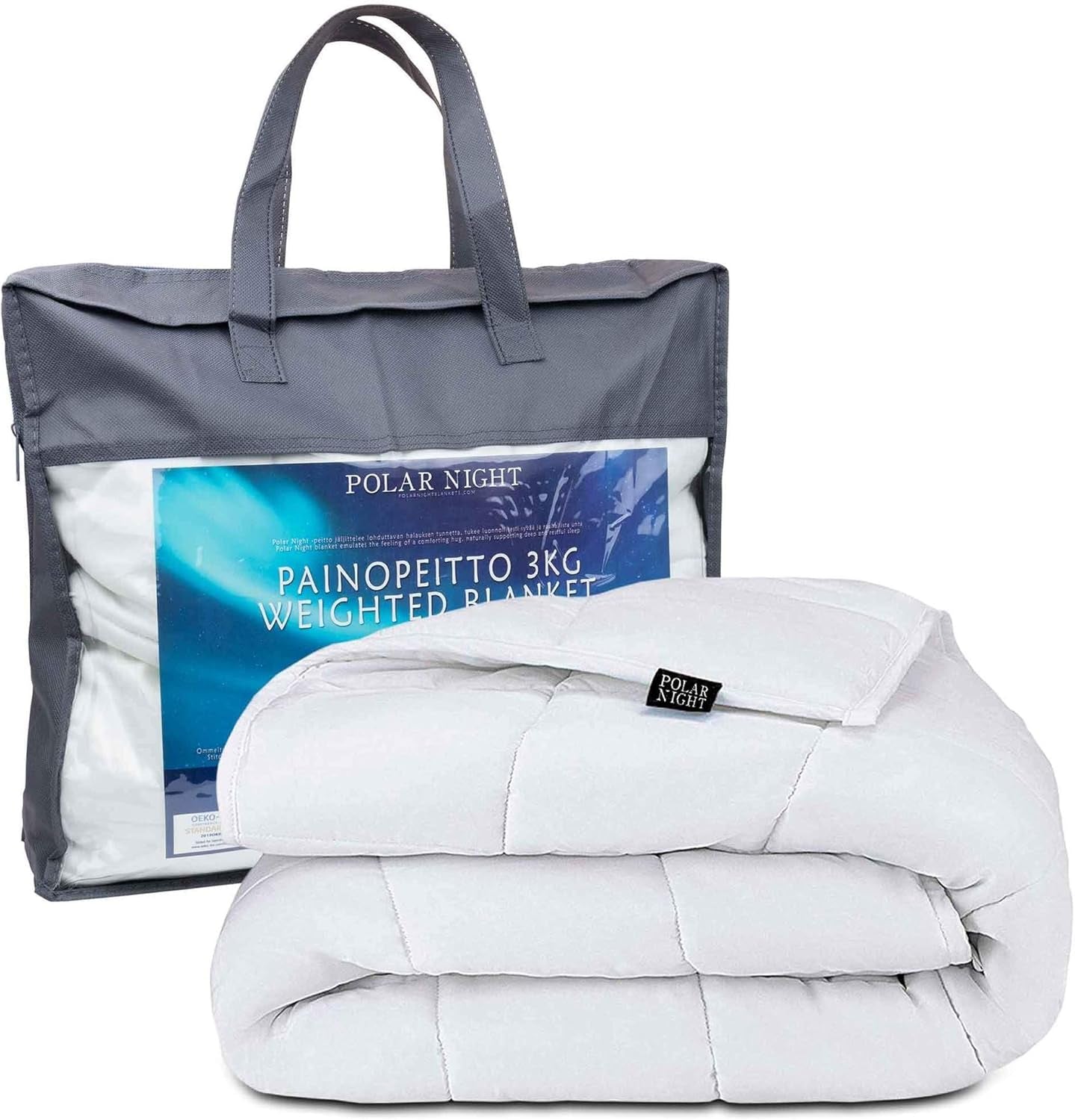 Vægtet tæppe til voksne 150 X 200 Cm, 7 kg - Vægtet tæppe til dyb søvn, tungt tæppe, terapitæppe i 100 % bomuld, afslapningstæppe Oeko-Tex® 100 Standard quilt Senge og tæpper Polar Night 150 X 200 Cm 7,0 Kilo