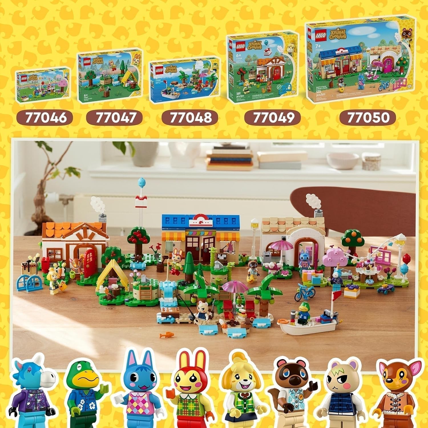 LEGO Animal Crossing Käptens Island Boat Tour, kreativt legetøj til børn med 2 minifigurer fra videospilserien inklusive Huschke, gave til piger og drenge fra 6 år 77048 Byggesæt Besuche den LEGO-Store