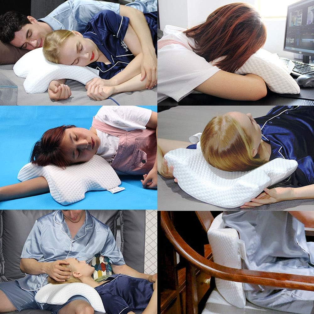 Couple Side Sleeping Pillow Relaxing Arm Curved Memory Foam Pillow U Shaped Neck Pillow Travel Pillow Zero Pressure Silk Ice Silk Pillow Slow Return For Couples Cervical Orthopedic Pillows Naty Shop