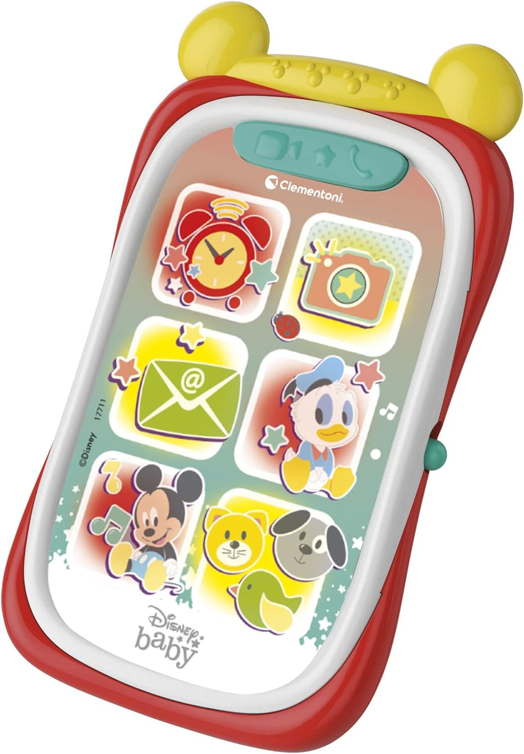 Clementoni 17711 Disney Baby Baby Mickey Smartphone, Børnemobiltelefon med lys og lydeffekter, Interaktivt legetøj til børn 9-36 måneder, M, Multicolor Bebe Toys Naty Shop Standardtitel