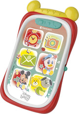 Clementoni 17711 Disney Baby Baby Mickey Smartphone, Børnemobiltelefon med lys og lydeffekter, Interaktivt legetøj til børn 9-36 måneder, M, Multicolor Bebe Toys Naty Shop Standardtitel