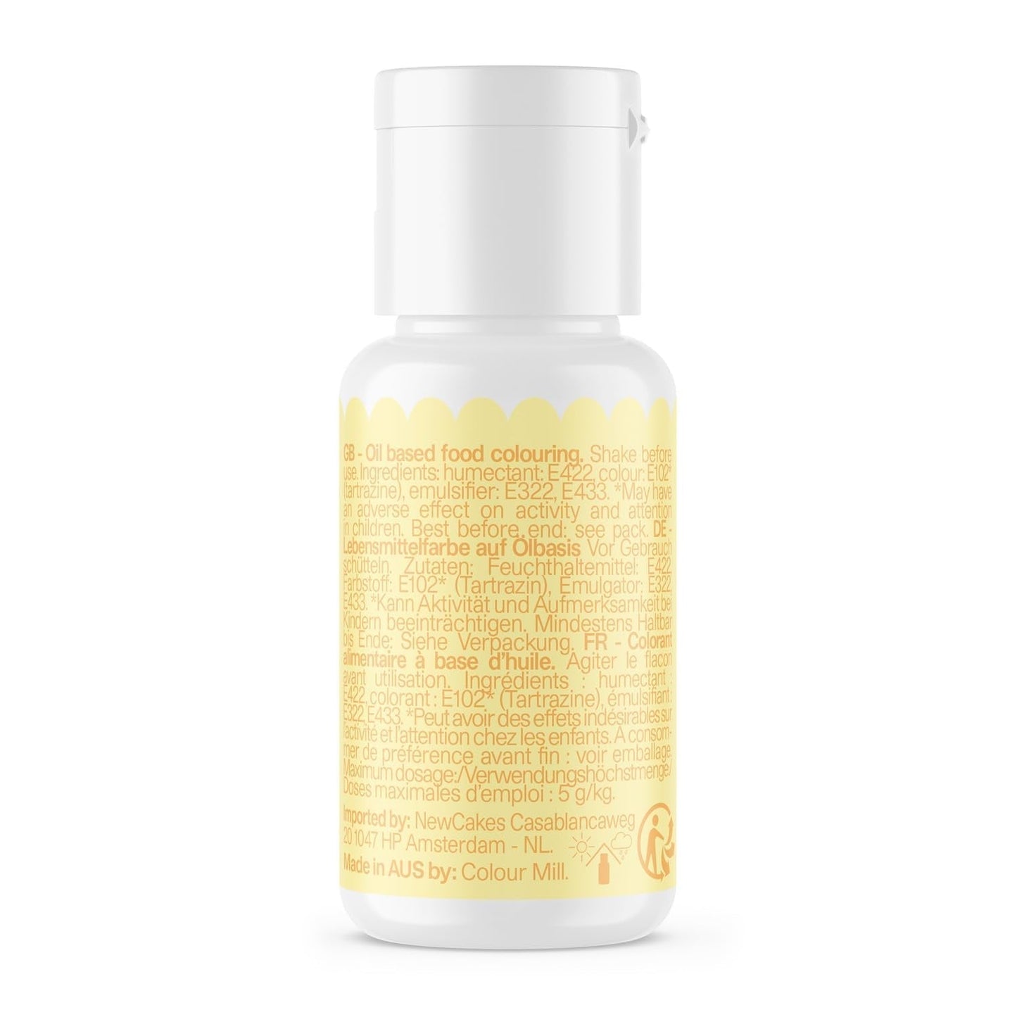 Color Mill citronoliebaseret madfarve - Madfarve til chokolade, fondant, muffins, kager, bagning, makroner - Madfarve til dekoration af kager - 100 ml