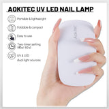 Aokitec Mini LED UV-lampe, UV-gel-neglelampe, bærbar negletørrer til alle slags gel-neglelak, museformet hærdningsværktøj, kompakt, let med USB-kabel (hvid)